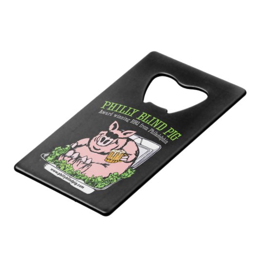Philly Blind Pig GRILLEN Geldbeutel Flaschenöffner (Vorderseite Schrägansicht)
