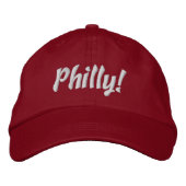 Philly! Cap in Rot und Weiß Bestickte Kappe (Vorderseite)