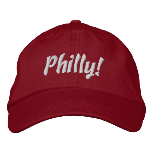 Philly! Cap in Rot und Weiß Bestickte Kappe (Vorderseite)