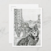 Philly Cat bei Ben Franklin Parkway Postkarte (Vorne/Hinten)