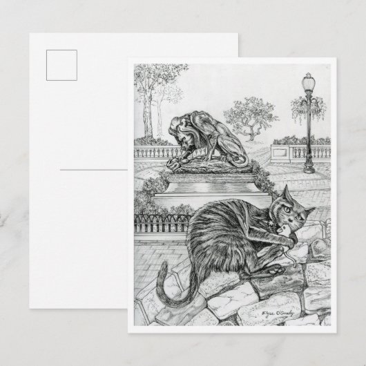 Philly Cat in Rittenhouse Postkarte (Vorne/Hinten)