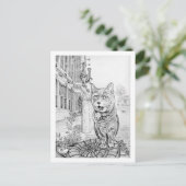 Philly Cat near Academy of Natural Sciences Postkarte (Stehend Vorderseite)