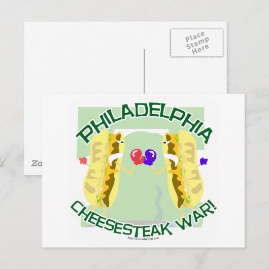 Philly Cheesteak Krieg Postkarte (Vorne/Hinten)