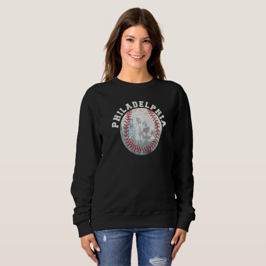 Philly Cityscape Baseball Philadelphia Skyline Sweatshirt (Vorne ganz)