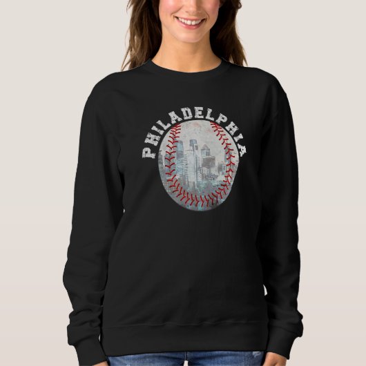 Philly Cityscape Baseball Philadelphia Skyline Sweatshirt (Vorderseite)