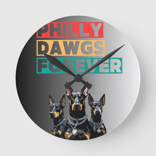 Philly Dawgs Forever Wanduhr – Philly Stolz (Vorderseite)