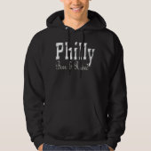 Philly geboren und erweckte schwarze Schuhe. Hoodie (Vorderseite)