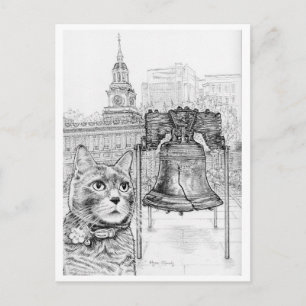 Philly-Katze besucht die Freiheitsglocke Postkarte
