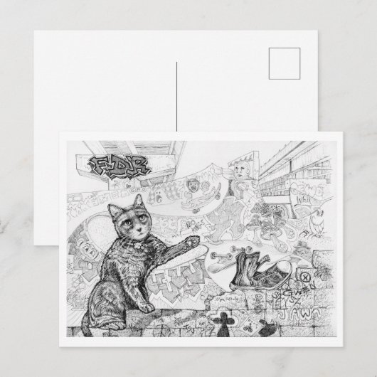Philly-Katze im FDR-Park  Postkarte (Vorne/Hinten)