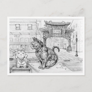 Philly-Katze in Chinatown Postkarte