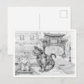Philly-Katze in Chinatown Postkarte (Vorne/Hinten)