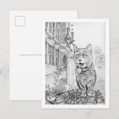 Philly-Katze in der Nähe der Akademie der Naturwis Postkarte (Vorne/Hinten)