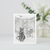 Philly-Katze in der Nähe der Franklin-Gedenkstätte Postkarte (Stehend Vorderseite)