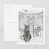 Philly-Katze in der Nähe des Franklin-Denkmals Postkarte (Vorne/Hinten)