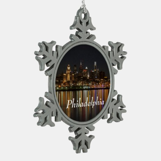 Philly night schneeflocken Zinn-Ornament (Links)