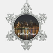 Philly night schneeflocken Zinn-Ornament (Vorderseite)