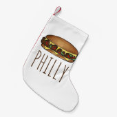 Philly PA Philadelphia Cheese Steak Sandwich Kleiner Weihnachtsstrumpf (Vorderansicht (hängend))