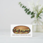 Philly Philadelphia Cheese Steak Sandwich Food Visitenkarte (Stehend Vorderseite)