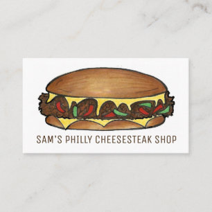 Philly Philadelphia Cheese Steak Sandwich Food Visitenkarte