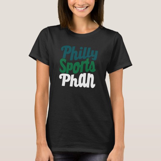 Philly Philadelphia Sports Fan Phan Wavy Green Gra T-Shirt (Vorderseite)