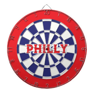 PHILLY Philadelphia White, Navy Blue und Red Dartscheibe