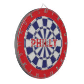 PHILLY Philadelphia White, Navy Blue und Red Dartscheibe (Vorderseite Links)