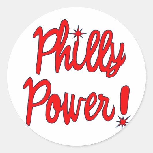 Philly Power! T - Shirt, Hoodies, Baseball-T-Shirt Runder Aufkleber (Vorderseite)