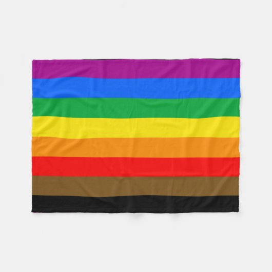 Philly Rainbow Pride Flag Fleecedecke (Vorderseite (Horizontal))