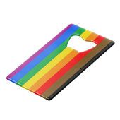 Philly Rainbow Pride Flag Geldbeutel Flaschenöffner (Vorderseite Schrägansicht)