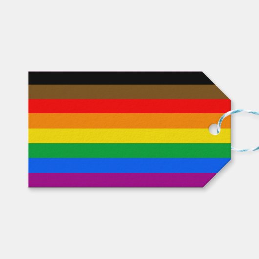 Philly Rainbow Pride Flag Geschenkanhänger (Vorderseite (Horizontal))
