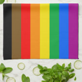 Philly Rainbow Pride Flag Geschirrtuch (Gefaltet)