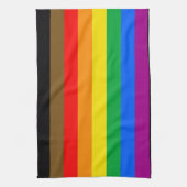 Philly Rainbow Pride Flag Geschirrtuch (Vertikal)