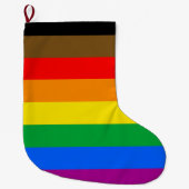 Philly Rainbow Pride Flag Großer Weihnachtsstrumpf (Vorderseite)