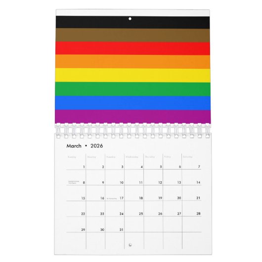 Philly Rainbow Pride Flag Kalender (Mär 2026)