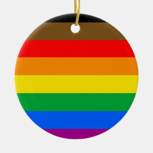 Philly Rainbow Pride Flag Keramik Ornament (Vorne)