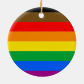 Philly Rainbow Pride Flag Keramik Ornament (Hinten)