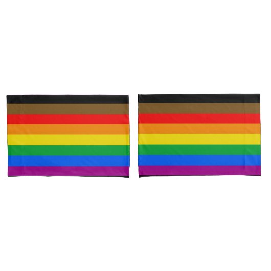 Philly Rainbow Pride Flag Kissenbezug (Vorderseite-Set)