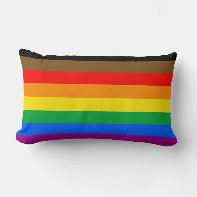 Philly Rainbow Pride Flag Lendenkissen (Vorderseite)
