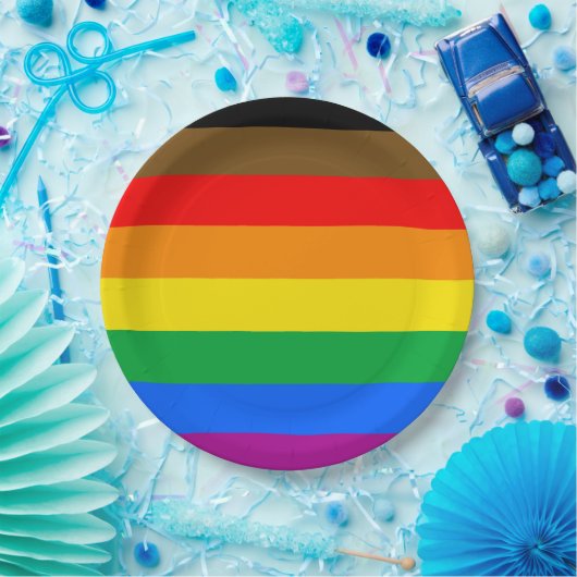 Philly Rainbow Pride Flag Pappteller (Party)
