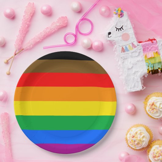 Philly Rainbow Pride Flag Pappteller (Party)