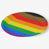 Philly Rainbow Pride Flag Pappteller (Schrägansicht)