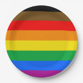 Philly Rainbow Pride Flag Pappteller (Vorderseite)