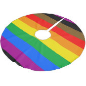 Philly Rainbow Pride Flag Polyester Weihnachtsbaumdecke (Schrägansicht)