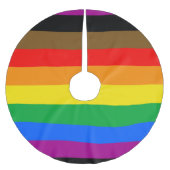 Philly Rainbow Pride Flag Polyester Weihnachtsbaumdecke (Vorderseite)