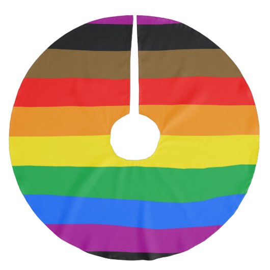 Philly Rainbow Pride Flag Polyester Weihnachtsbaumdecke (Vorderseite)