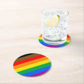 Philly Rainbow Pride Flag Runder Pappuntersetzer (Vor Ort)