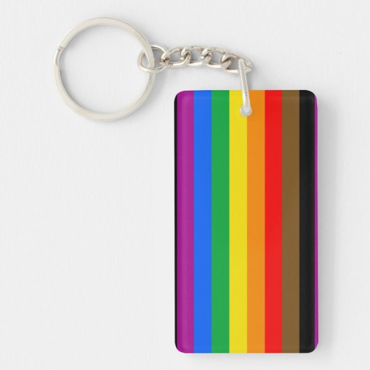 Philly Rainbow Pride Flag Schlüsselanhänger (Vorderseite)