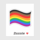 Philly Rainbow Pride Wave Flag Aufkleber (Blatt)