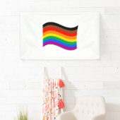 Philly Rainbow Pride Wave Flag Banner (Insitu)