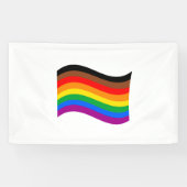 Philly Rainbow Pride Wave Flag Banner (Horizontal)